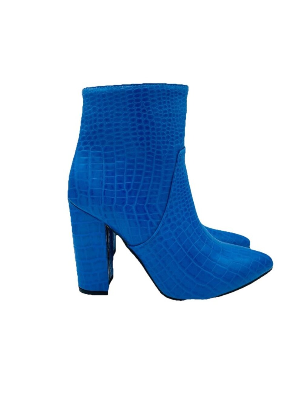 She&in Shoes Womens Size 7.5-8 / EU38 Blue Boots High Heeled Zip Booties Croc